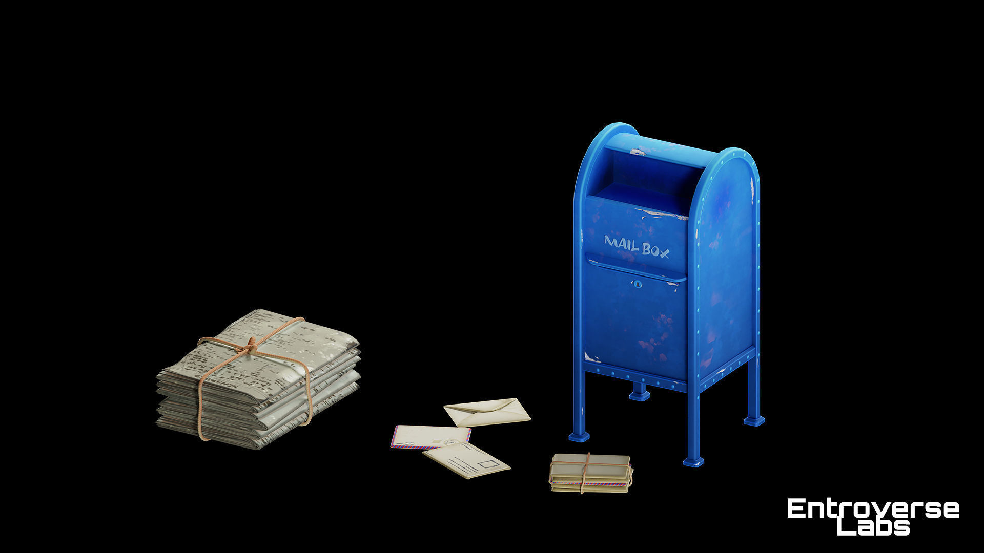 Stylized Street NYC Props  Low-poly 3D model_2