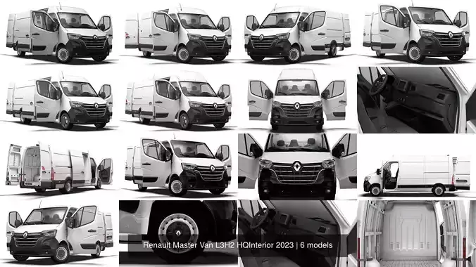 Renault Master Van L3H2 HQInterior 2023 3D Model Collection