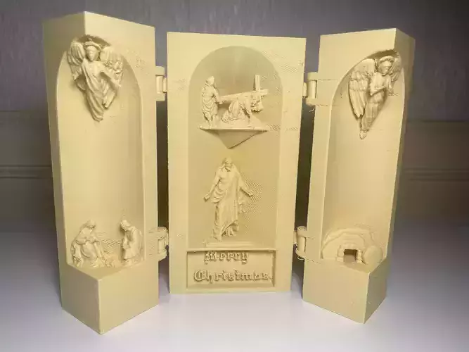 Open cylinder sculpture of jesus christ  3D print model
