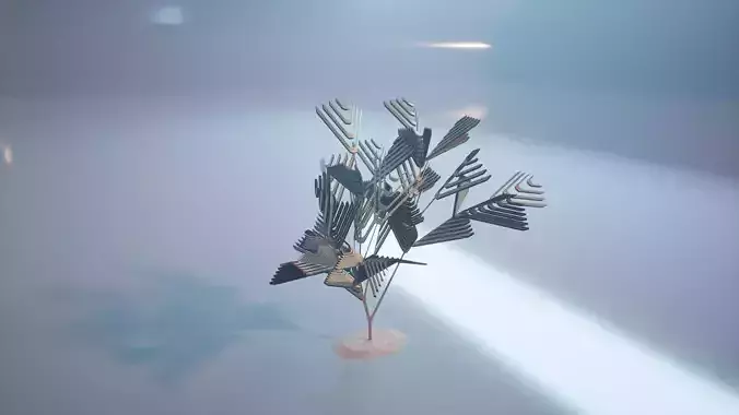 Conceptual shrub S1Cv4 Low-poly 3D model