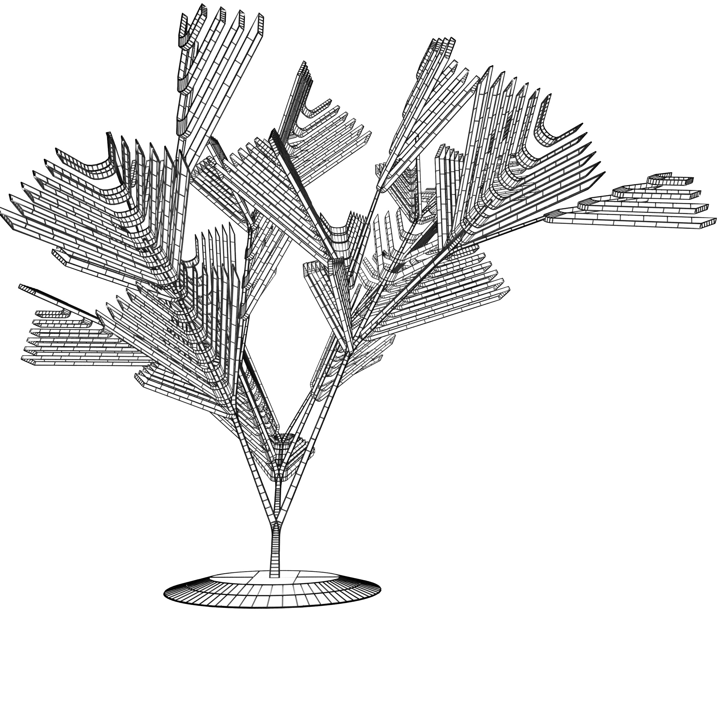 Conceptual shrub S1Cv4 Low-poly 3D model_10