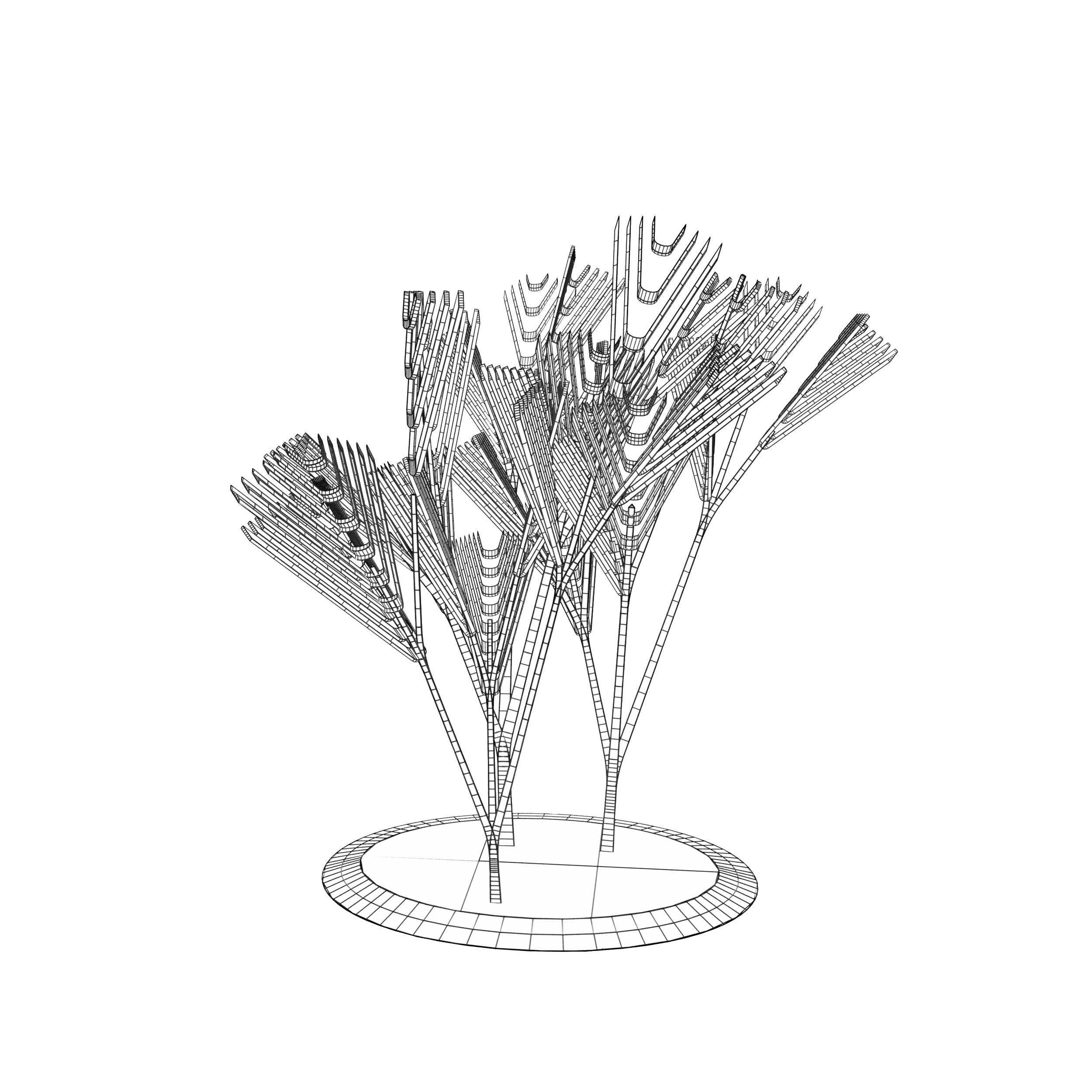 Conceptual shrub S1Cv6 Low-poly 3D model_13