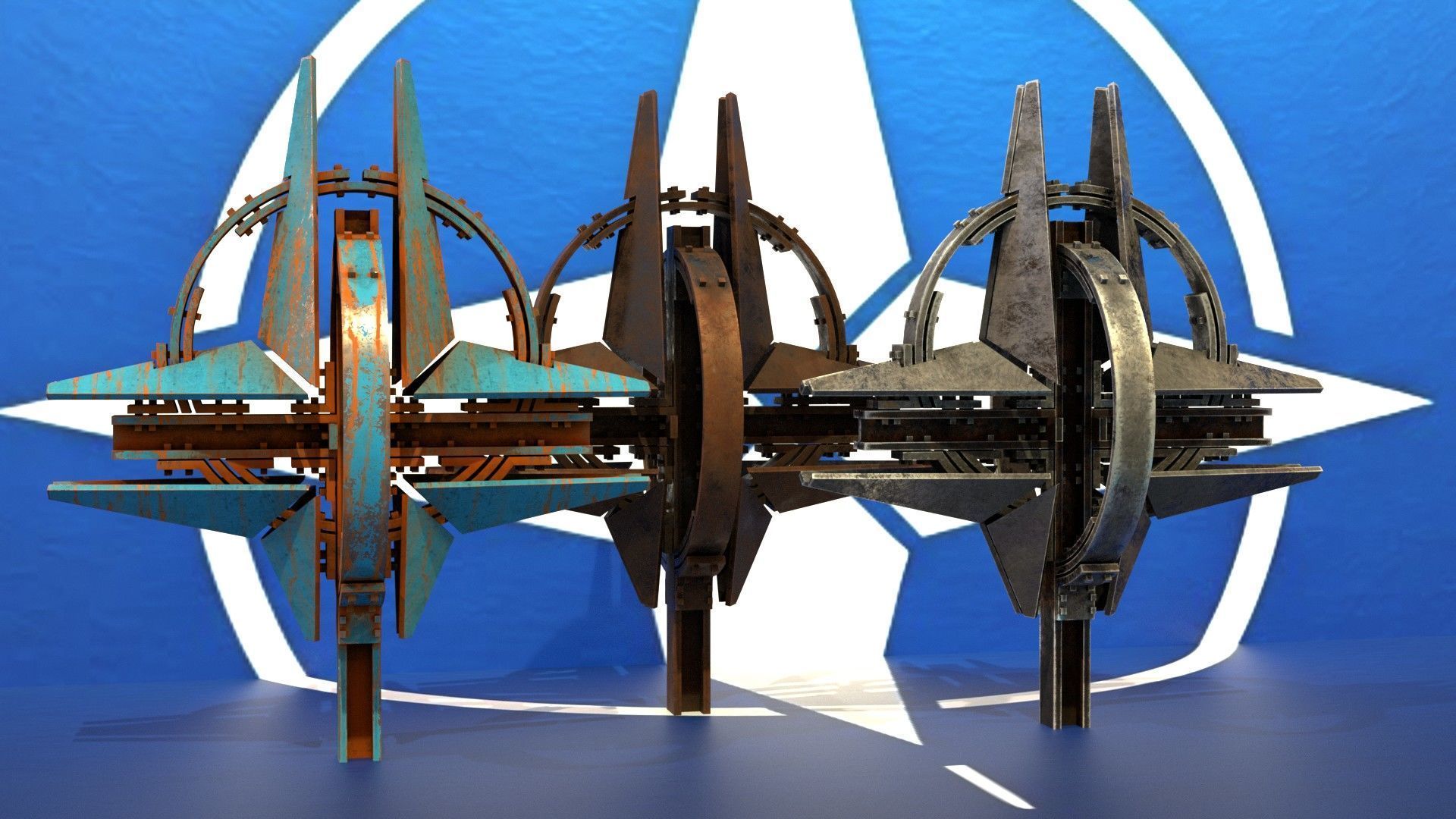 Stylized NATO Star Sculpture  -Military Art 3D print model_11