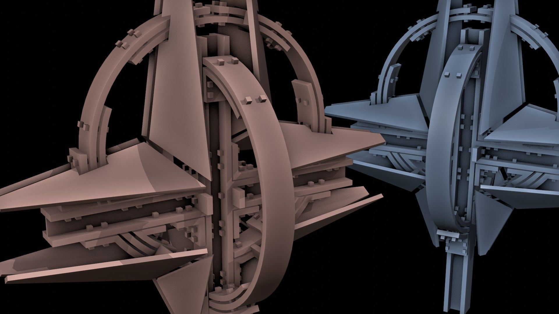 Stylized NATO Star Sculpture  -Military Art 3D print model_9