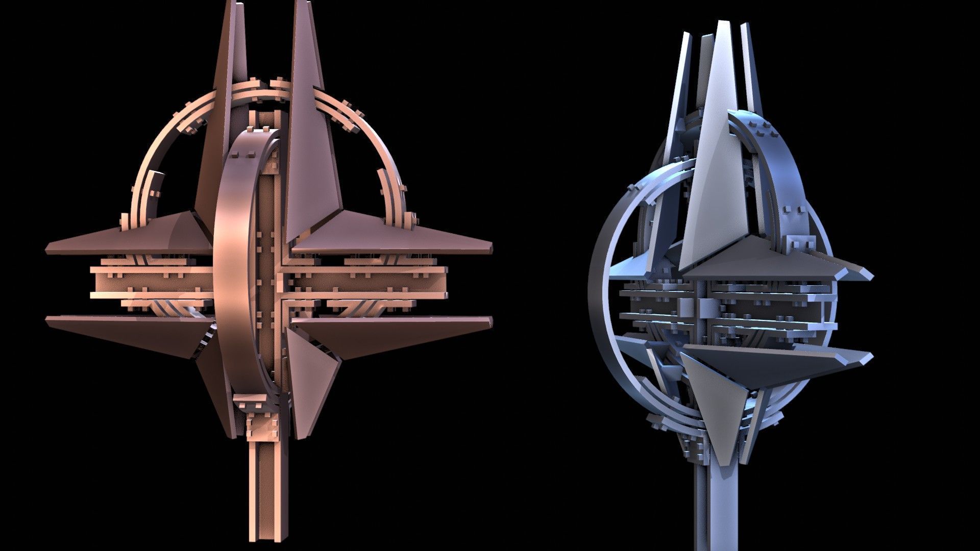 Stylized NATO Star Sculpture  -Military Art 3D print model_3