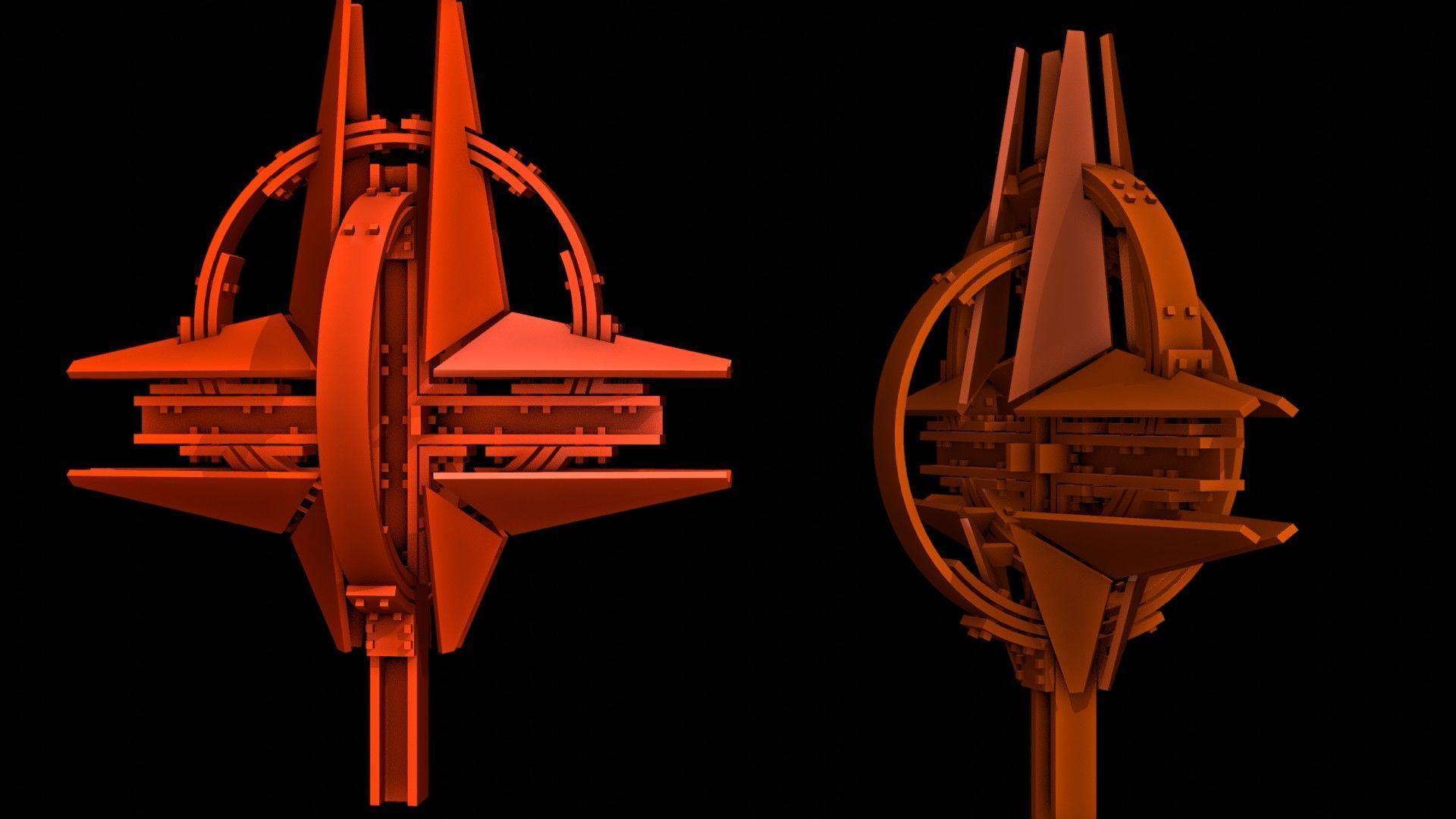 Stylized NATO Star Sculpture  -Military Art 3D print model_5