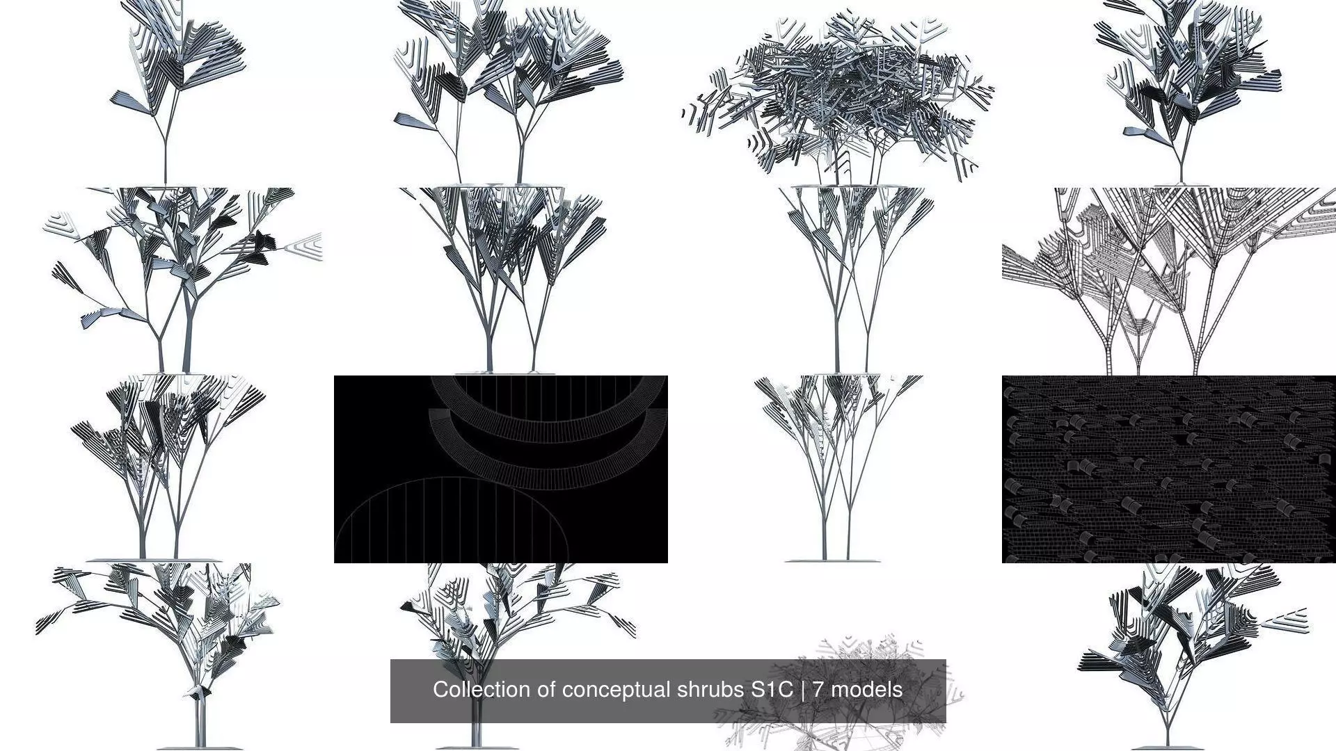 Collection of conceptual shrubs S1C _0