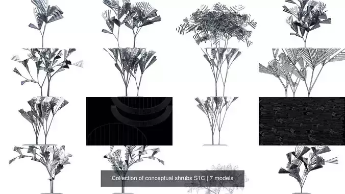 Collection of conceptual shrubs S1C 