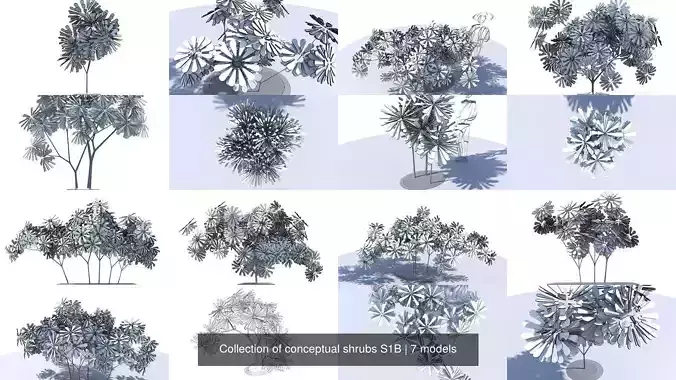 Collection of conceptual shrubs S1B 