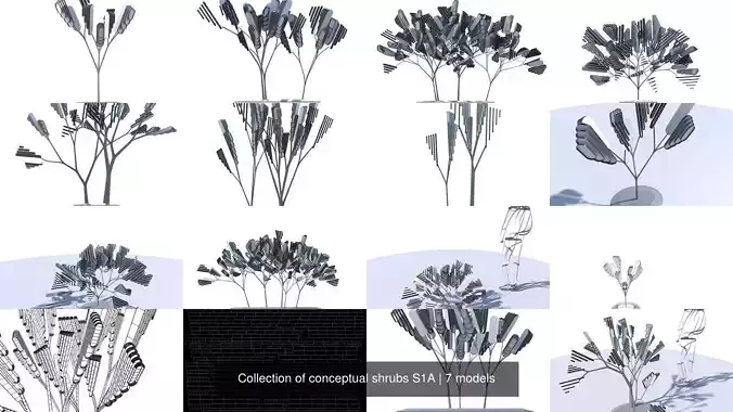 Collection of conceptual shrubs S1A 