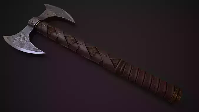 Old Norse Axe - Brooir Hata Low-poly 3D model