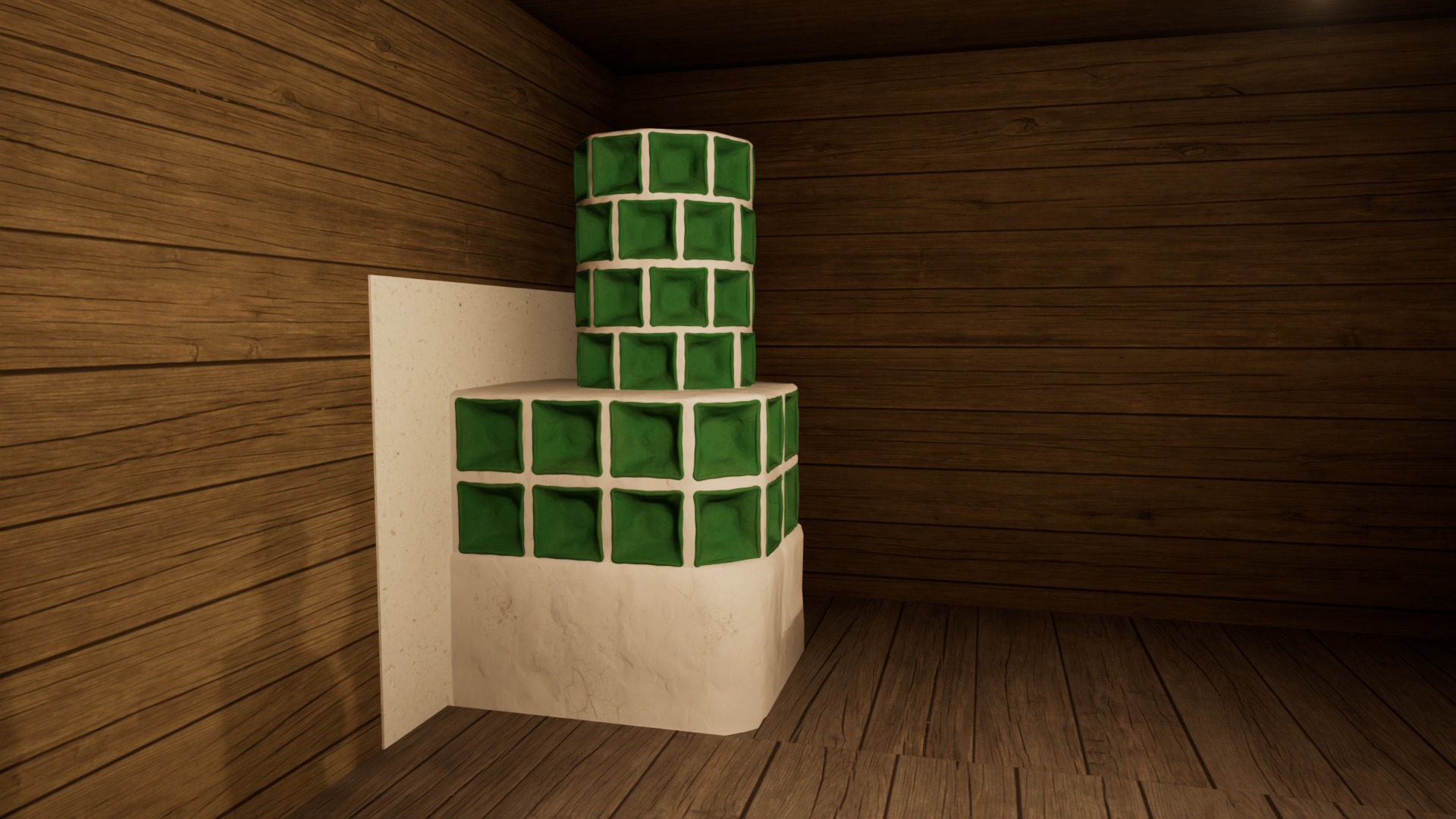 Late medieval tiled stove - variant B Low-poly 3D model_30
