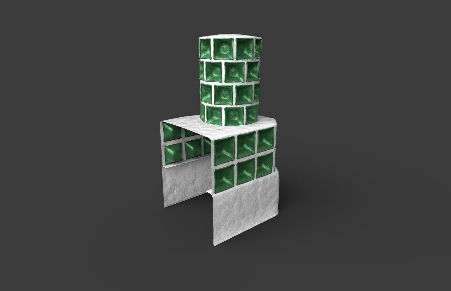 Late medieval tiled stove - variant B Low-poly 3D model_18