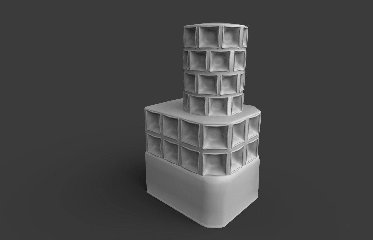 Late medieval tiled stove - variant B Low-poly 3D model_23