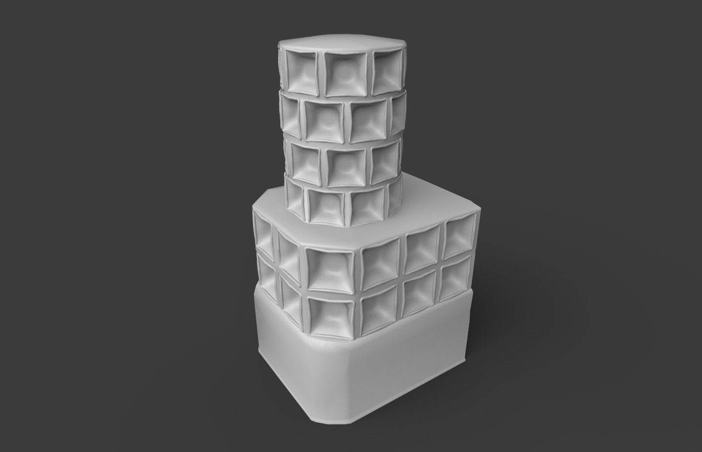 Late medieval tiled stove - variant B Low-poly 3D model_25