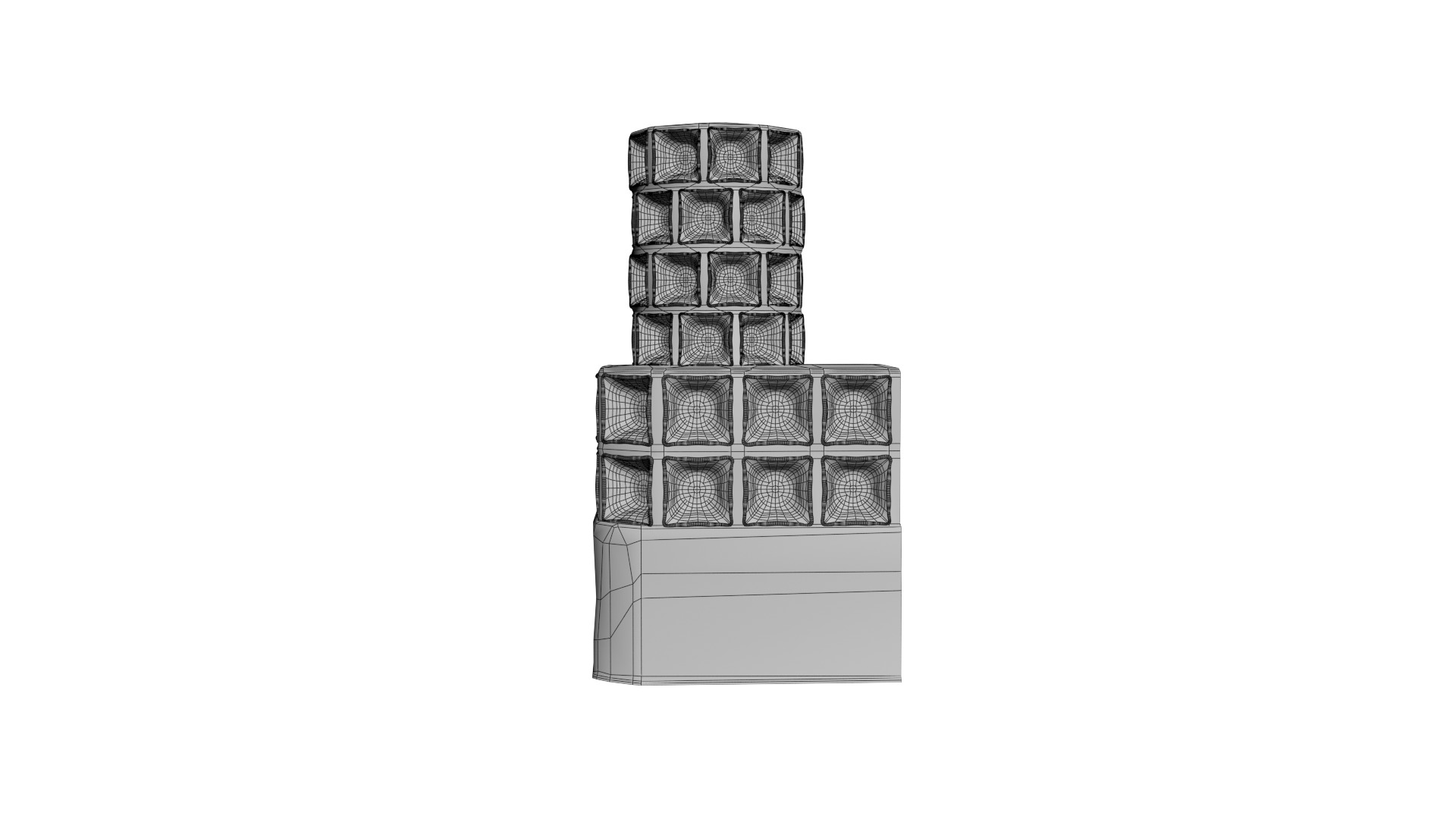 Late medieval tiled stove - variant B Low-poly 3D model_27