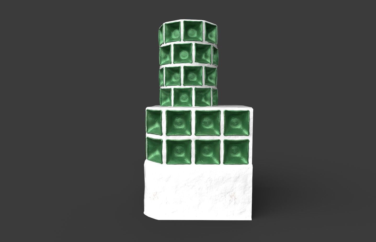 Late medieval tiled stove - variant B Low-poly 3D model_22