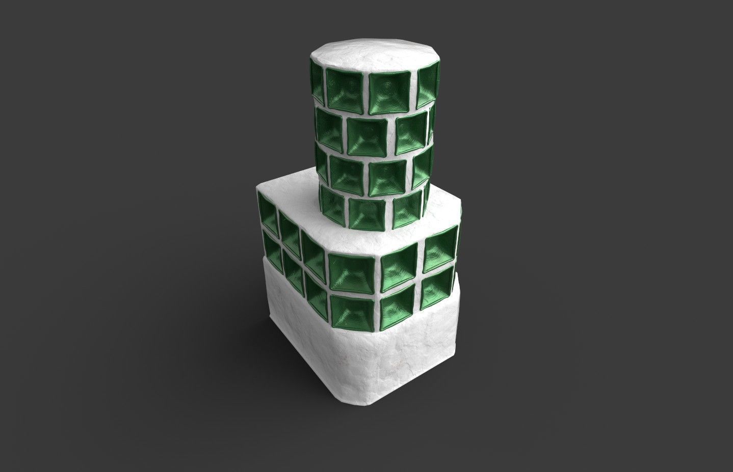 Late medieval tiled stove - variant B Low-poly 3D model_20