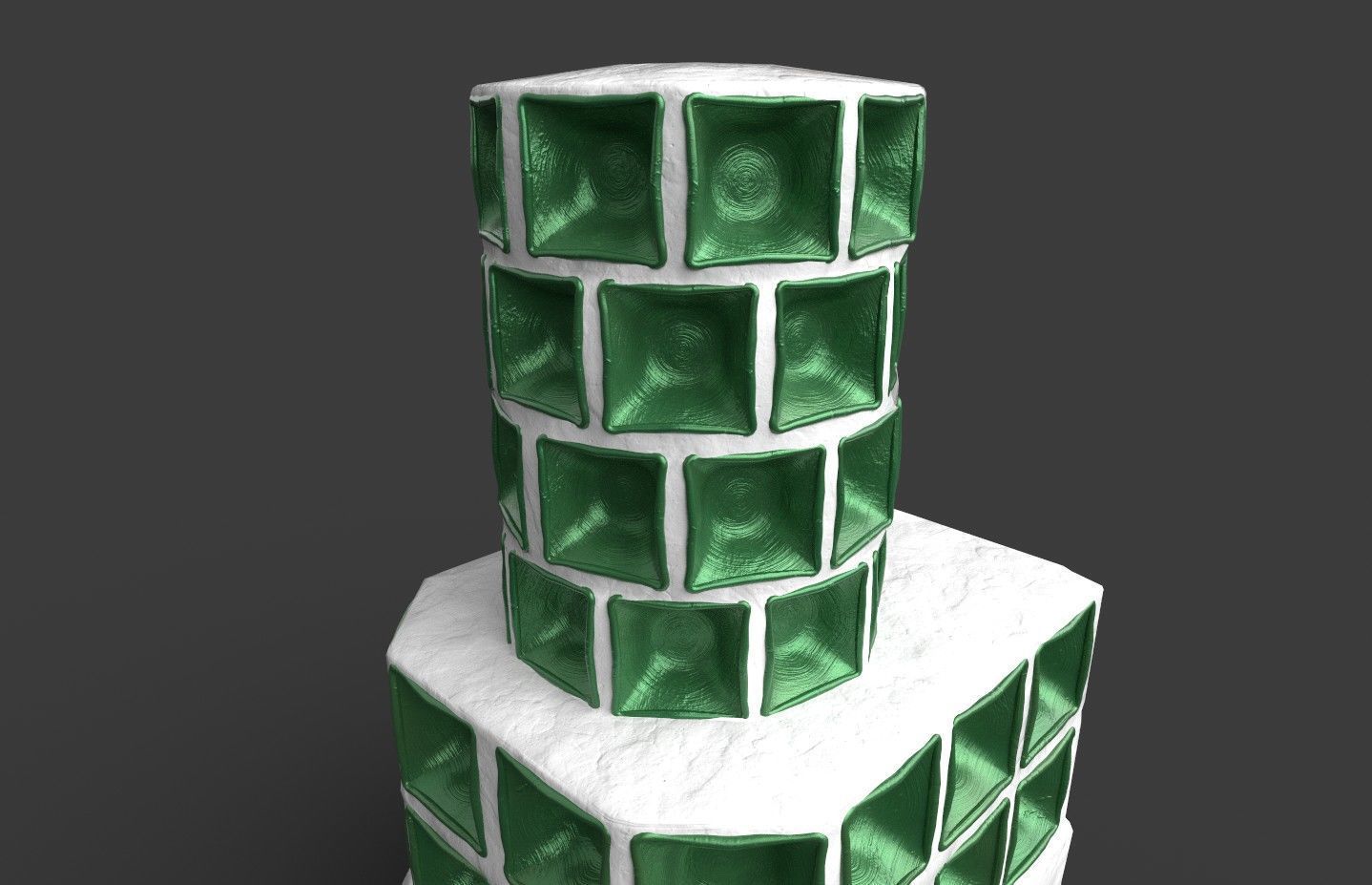 Late medieval tiled stove - variant B Low-poly 3D model_6
