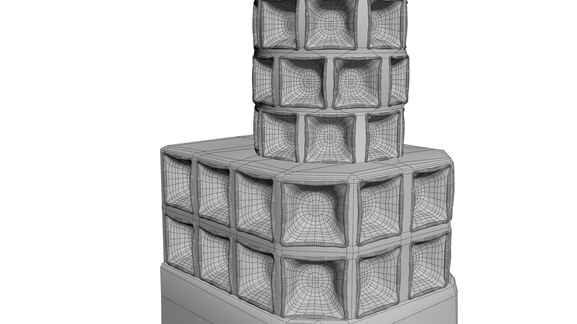 Late medieval tiled stove - variant B Low-poly 3D model_28