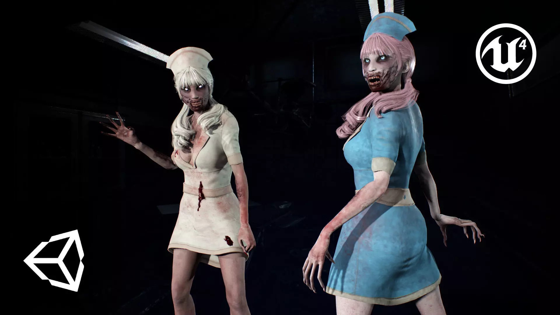 Zombie Nurse Low-poly 3D model_0