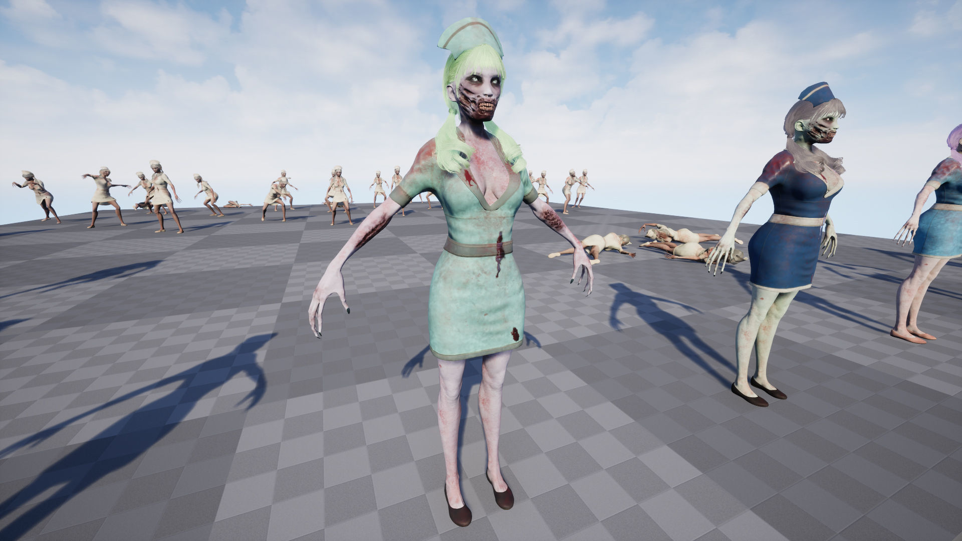 Zombie Nurse Low-poly 3D model_20