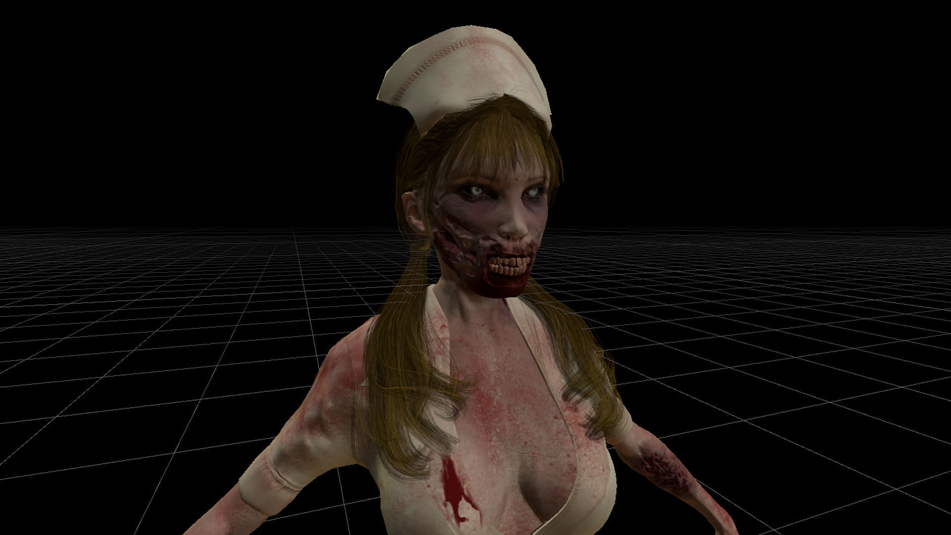 Zombie Nurse Low-poly 3D model_29