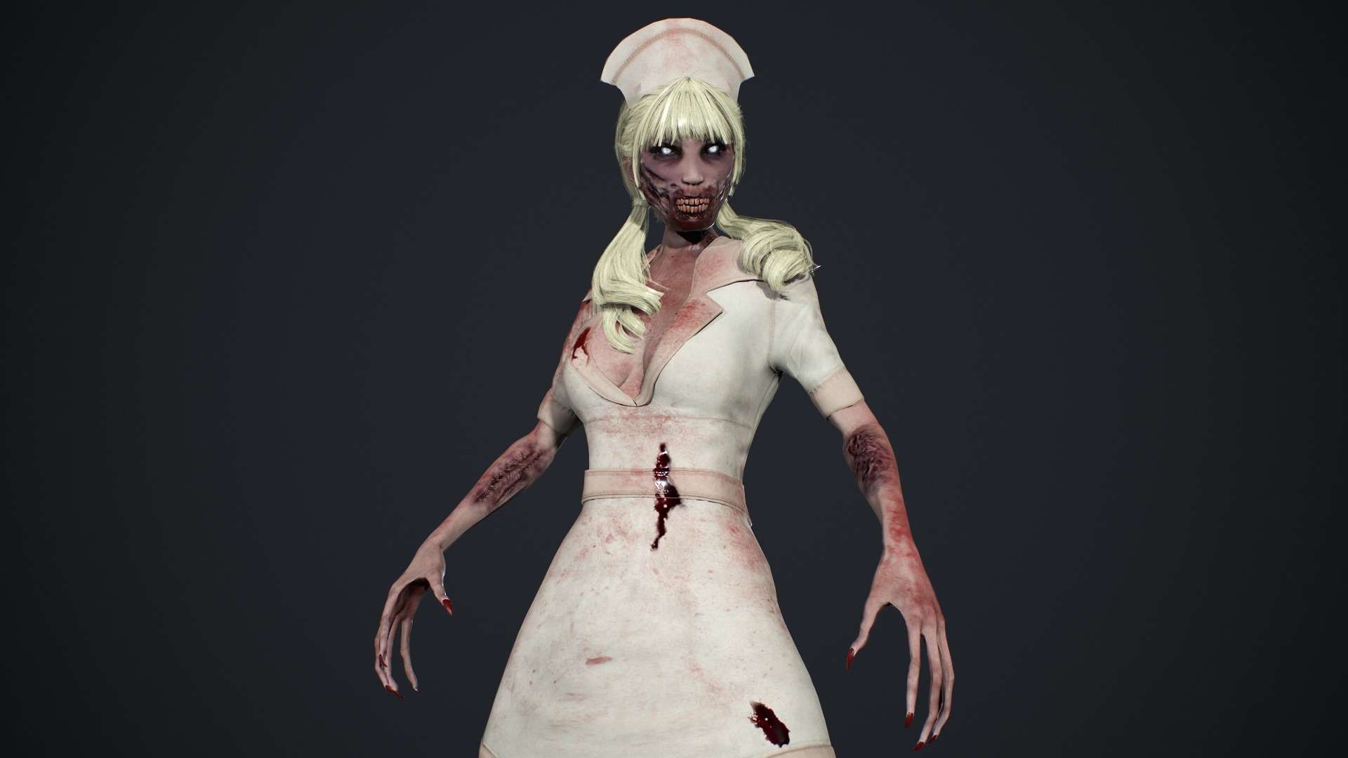 Zombie Nurse Low-poly 3D model_22