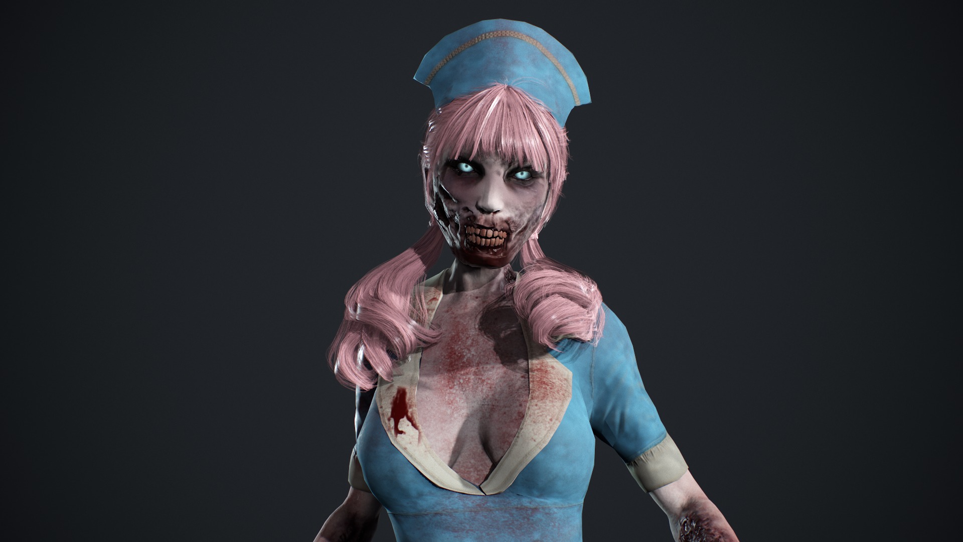 Zombie Nurse Low-poly 3D model_27
