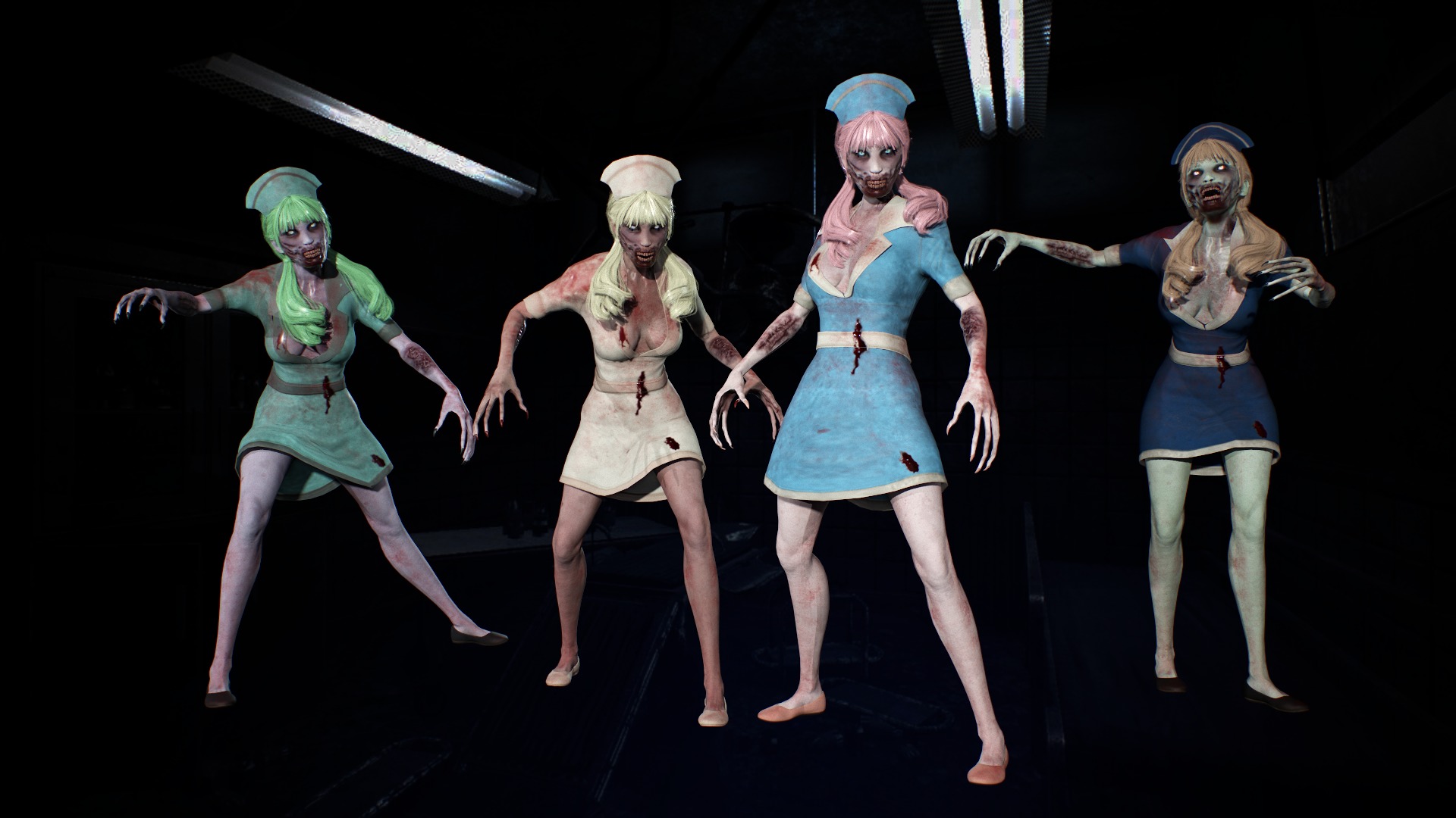 Zombie Nurse Low-poly 3D model_7