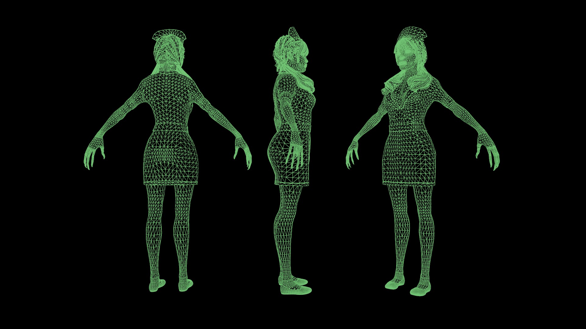 Zombie Nurse Low-poly 3D model_12