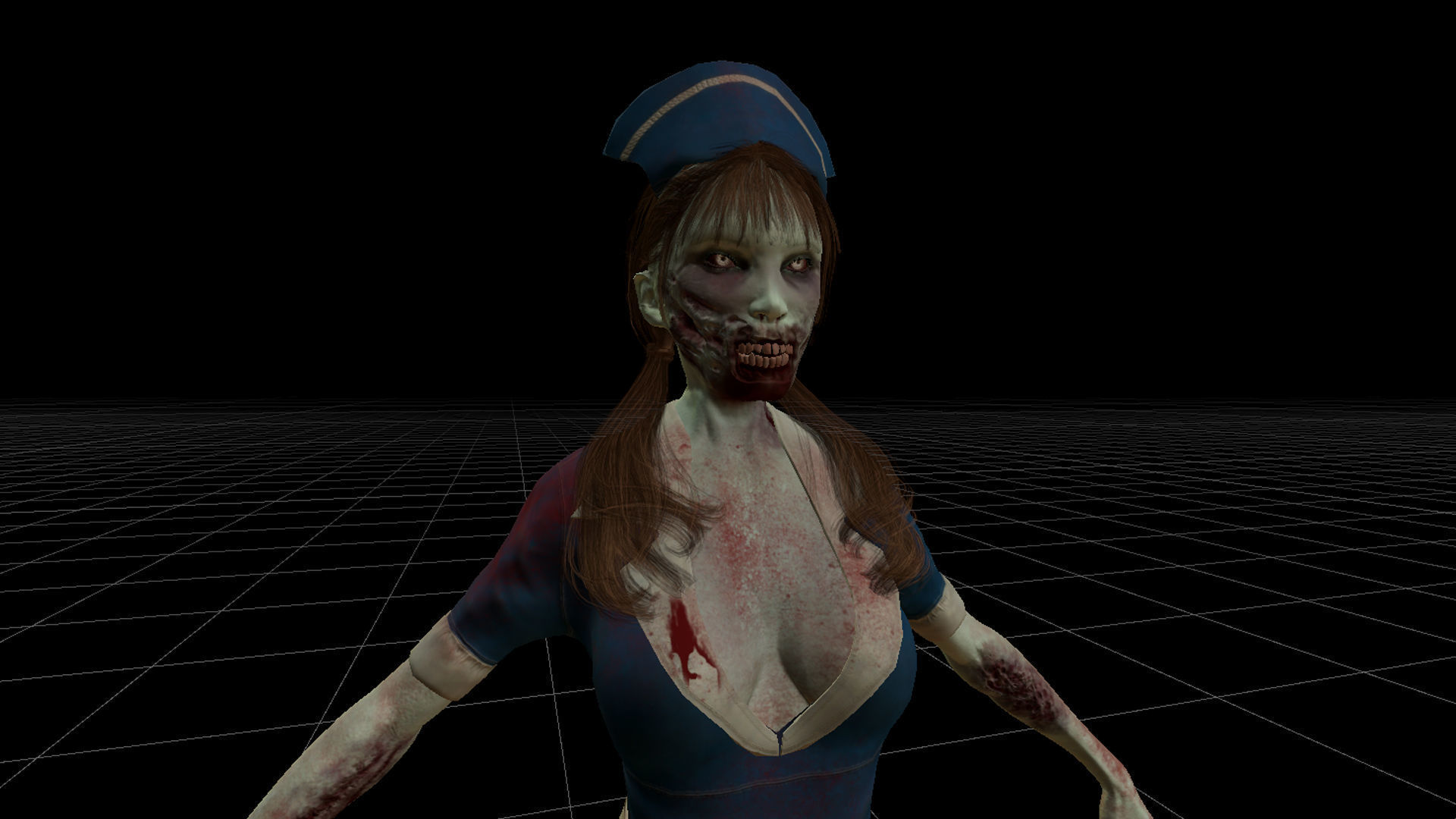 Zombie Nurse Low-poly 3D model_31