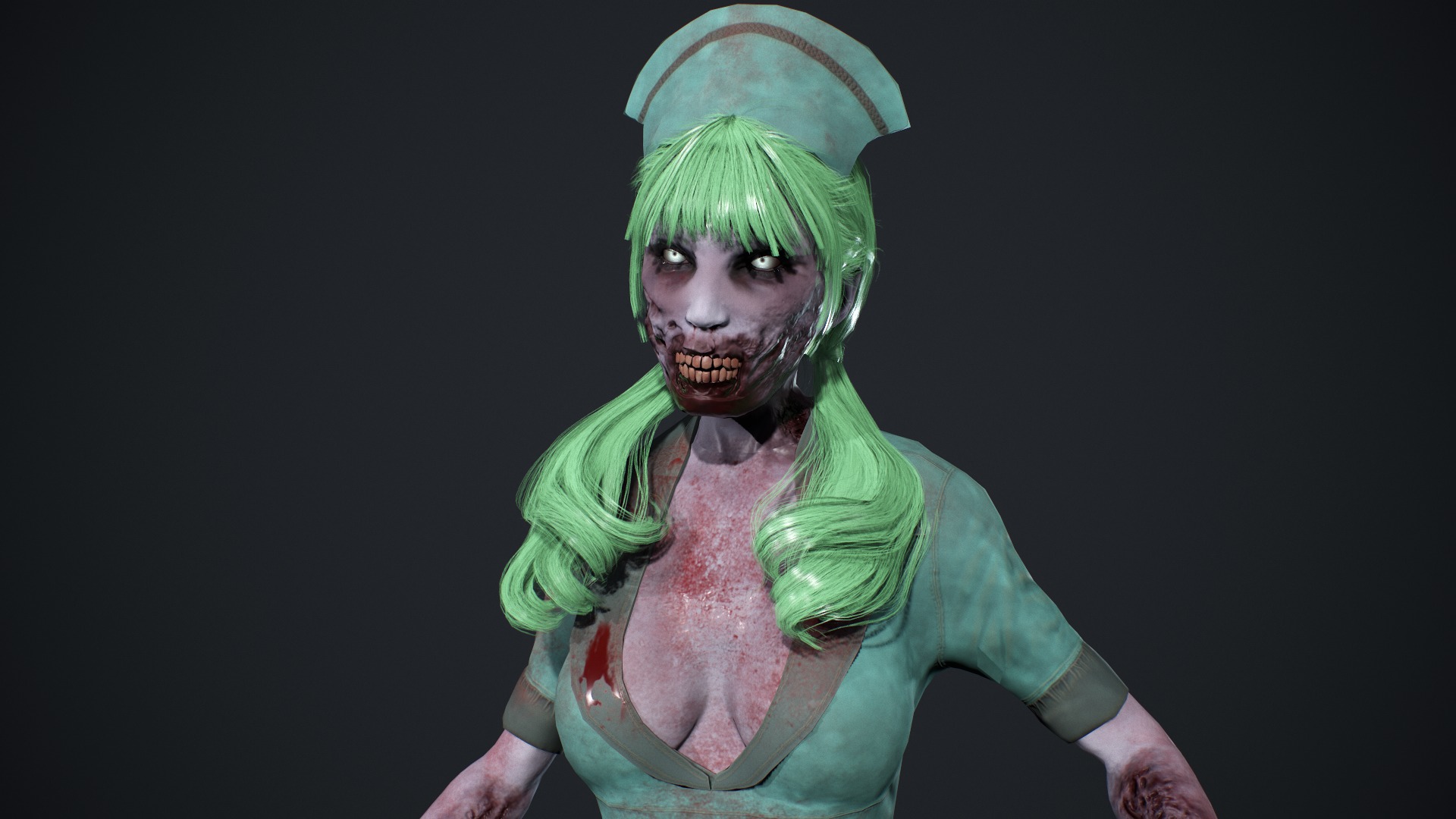 Zombie Nurse Low-poly 3D model_24