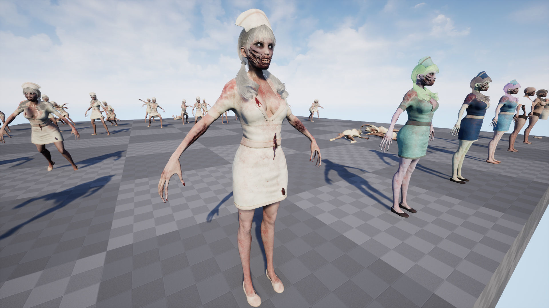 Zombie Nurse Low-poly 3D model_19