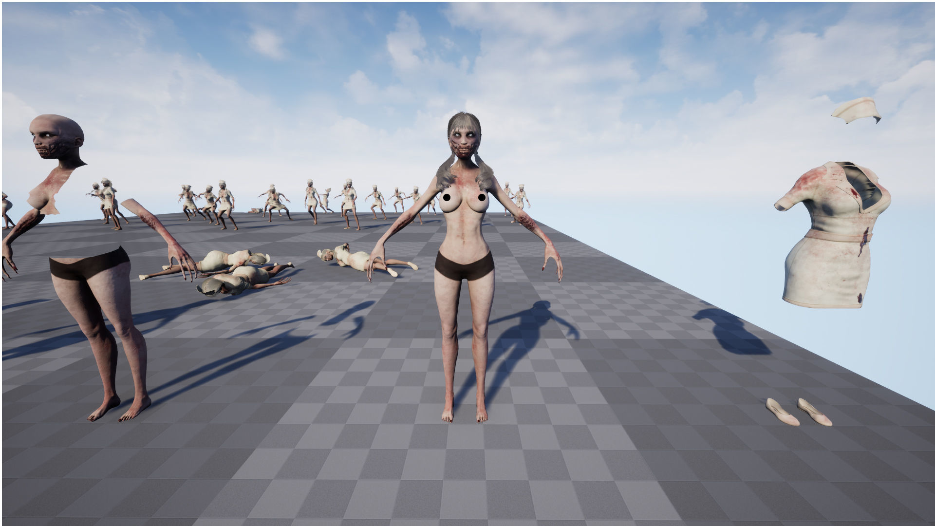 Zombie Nurse Low-poly 3D model_17