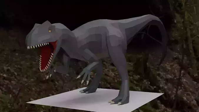 Low-poly Allosaurus with Rig and 15 animations for games
