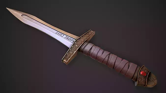 Old Norse Dagger - Hvass Oddr Low-poly 3D model