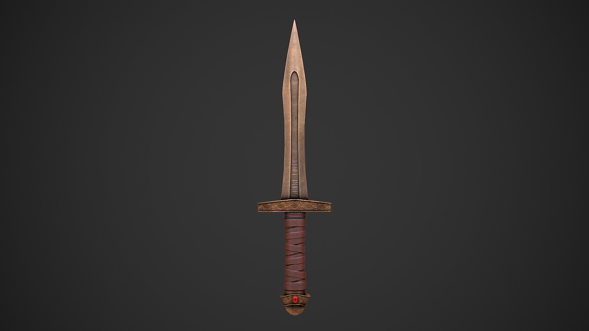 Old Norse Dagger - Hvass Oddr Low-poly 3D model_3