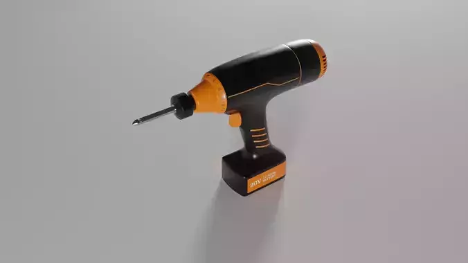 generic cordless drill Pbr Low-poly 3D model
