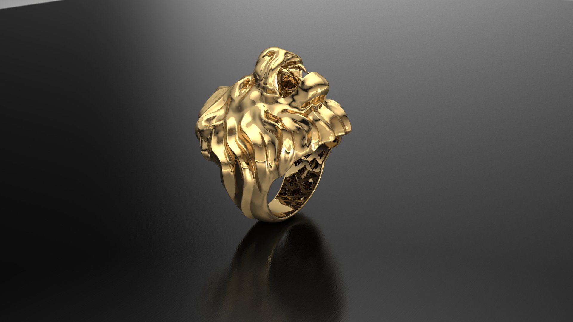 Lion Ring King Of The Beasts 3D print model 3D print model_1