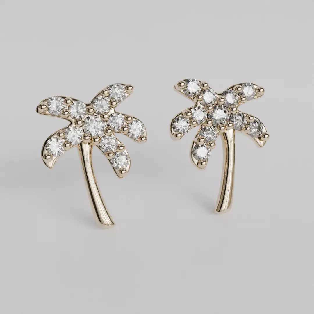 palm tree with diamonds 3D print model_0