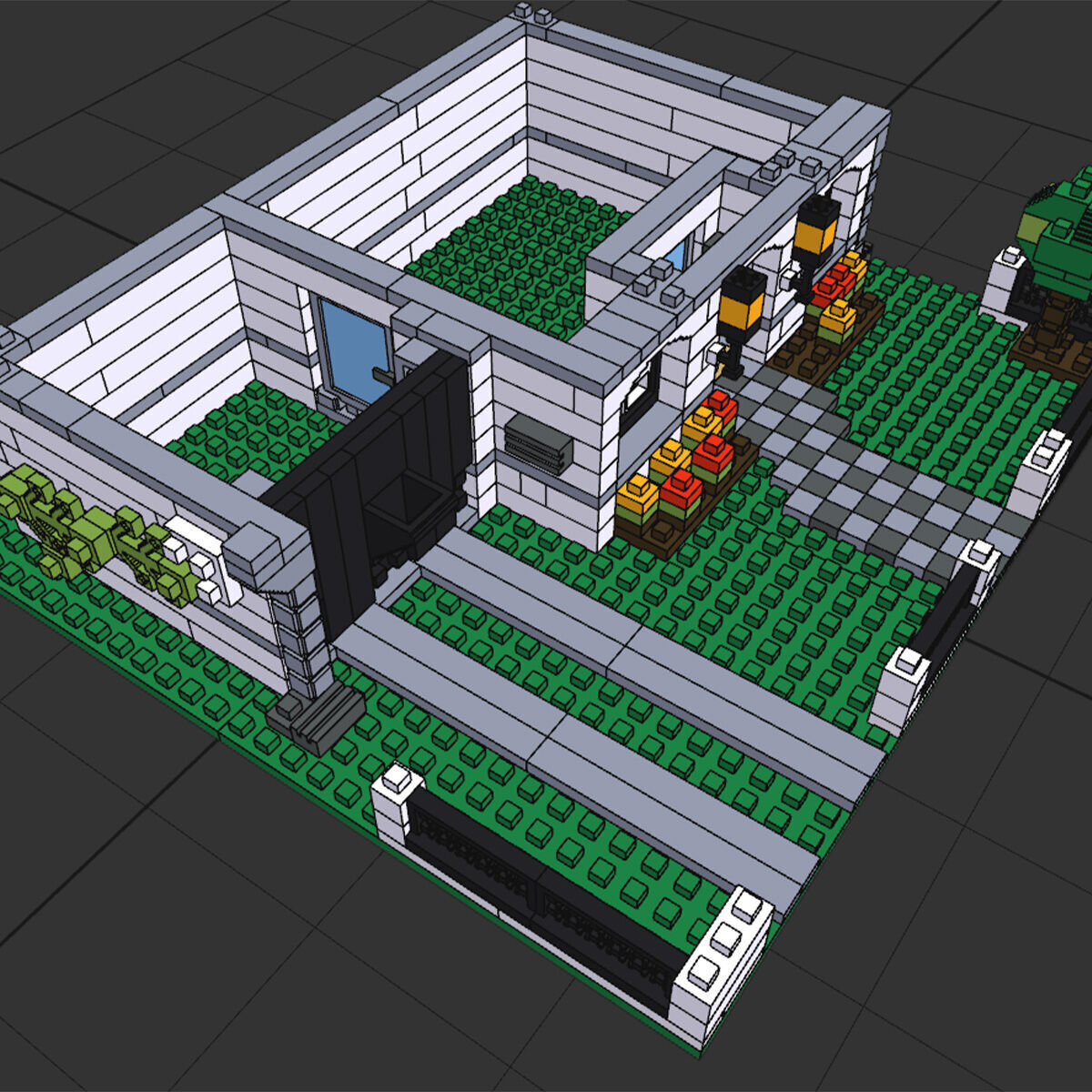 Voxel Lego House 4956 Low-poly 3D model_9