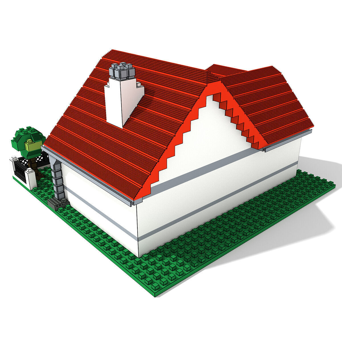 Voxel Lego House 4956 Low-poly 3D model_3