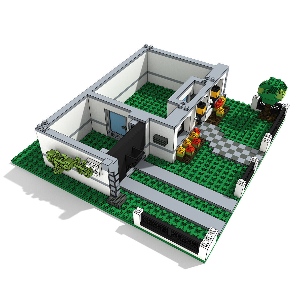 Voxel Lego House 4956 Low-poly 3D model_4