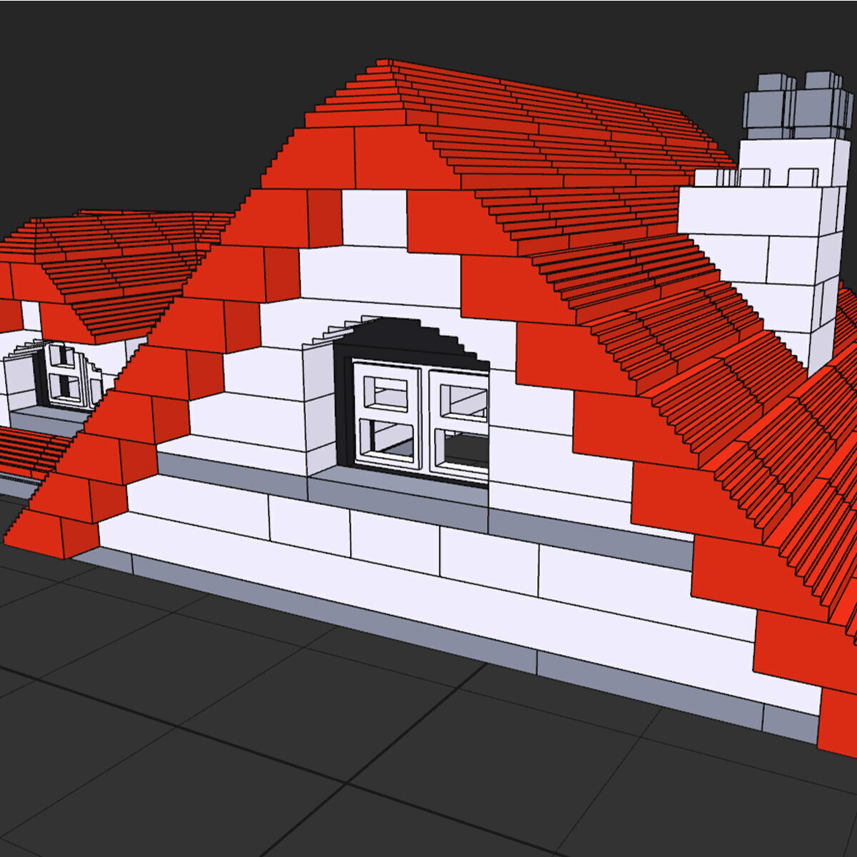 Voxel Lego House 4956 Low-poly 3D model_12
