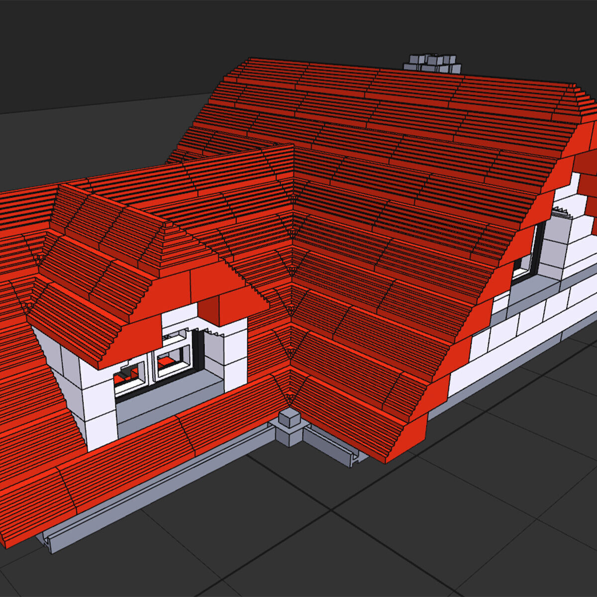 Voxel Lego House 4956 Low-poly 3D model_11