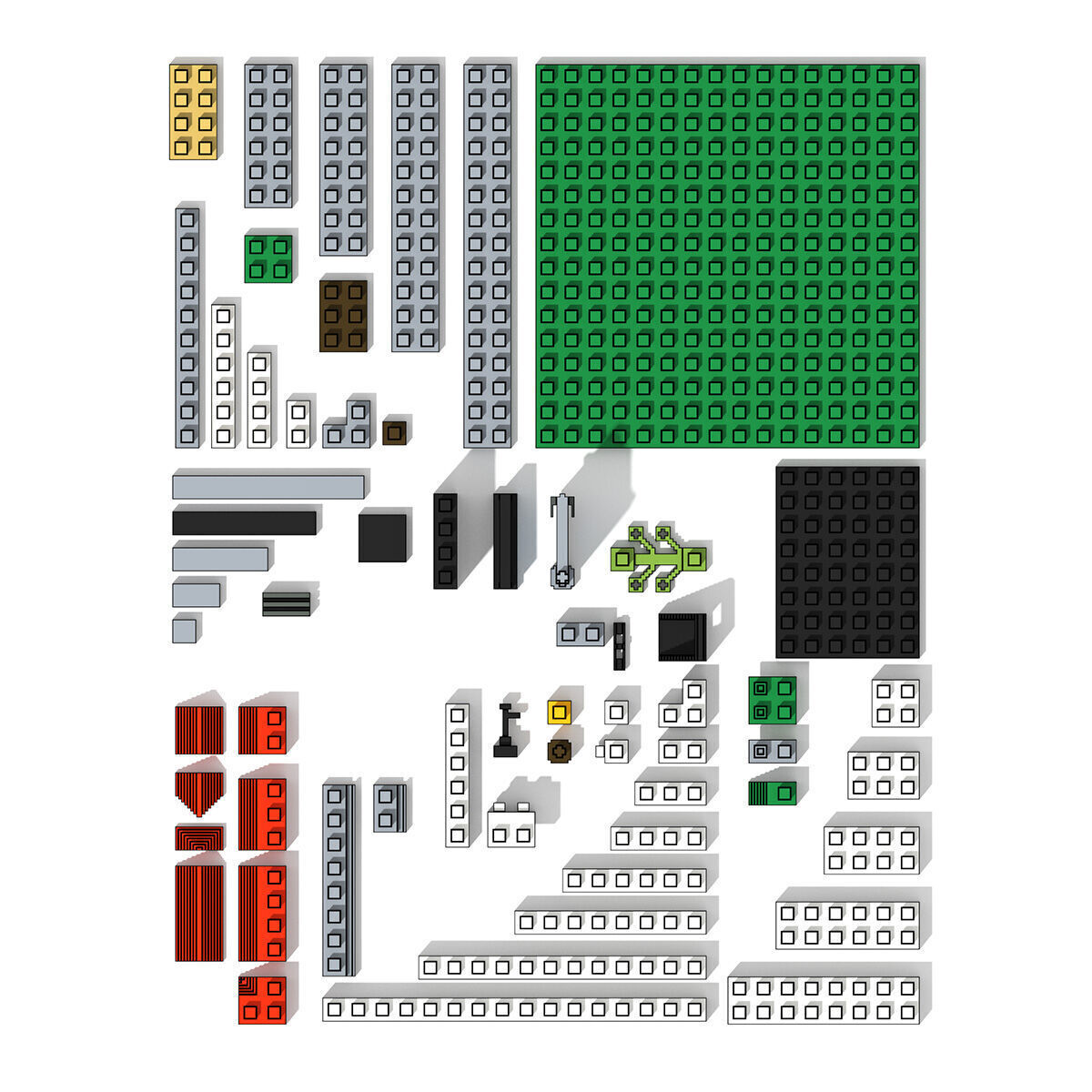 Voxel Lego House 4956 Low-poly 3D model_16