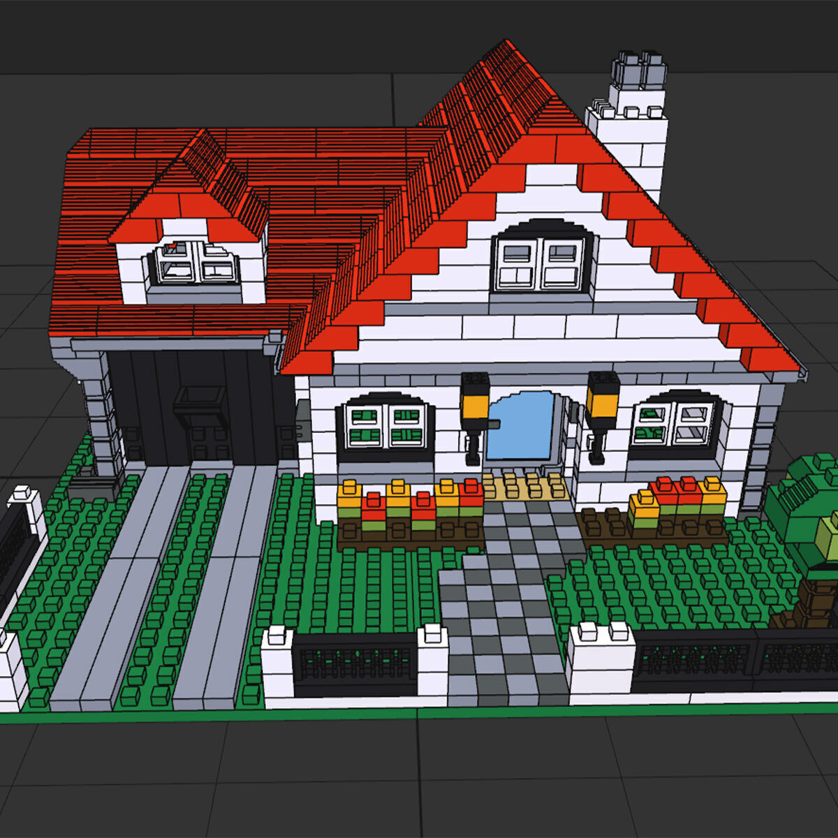 Voxel Lego House 4956 Low-poly 3D model_6