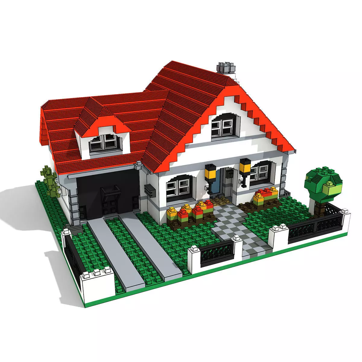 Voxel Lego House 4956 Low-poly 3D model_0