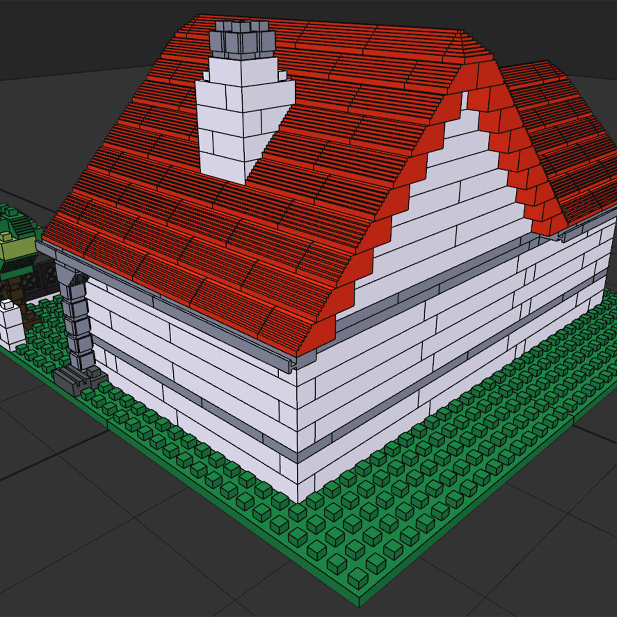 Voxel Lego House 4956 Low-poly 3D model_8